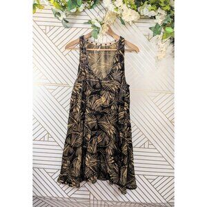 Free People Women's Ellie Brown Velvet Burnout Floral Studded Swing Mini Dress S